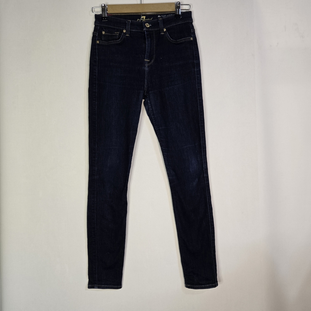 7 For All Mankind Women's Size 26 High Waist Ankle Skinny Dark Wash Jeans